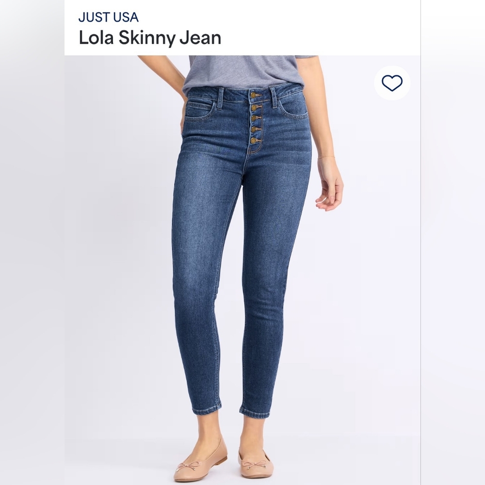 NWT Just USA Lola High Rise Skinny Jeans - Blue